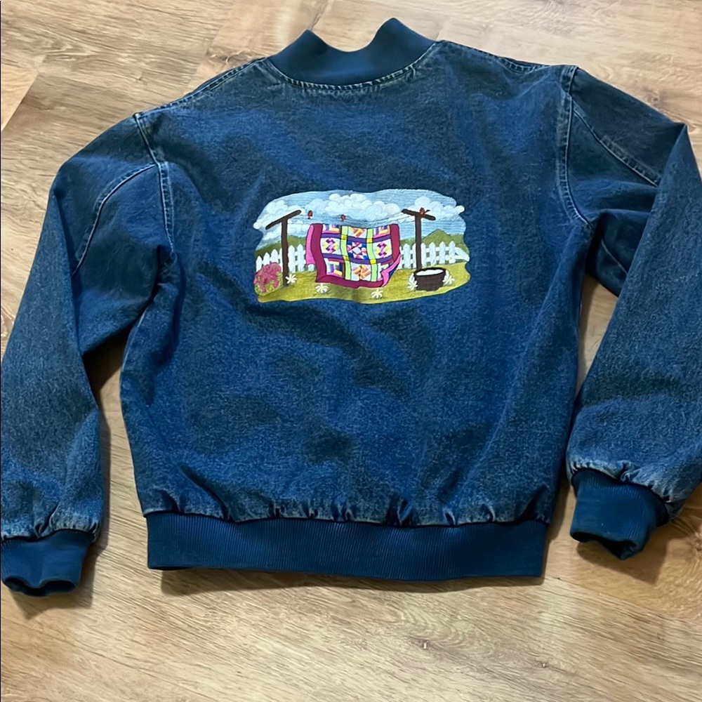 Vintage Hartwell ViaSport Denim One-of-a-kind Quilter custom jacket S/M